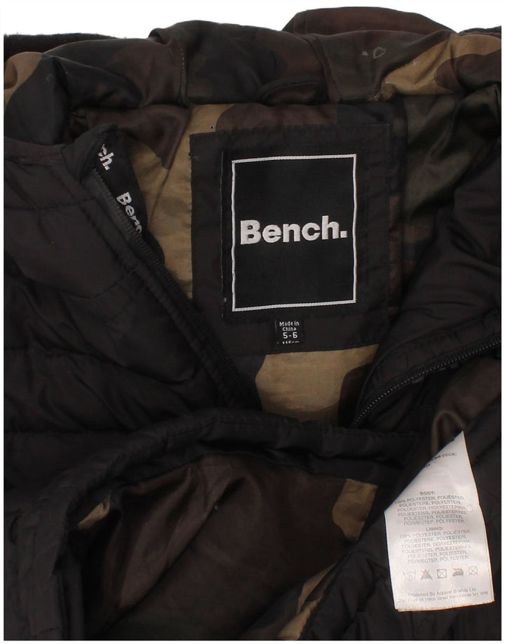 Jaqueta acolchoada com capuz para meninos BENCH 5-6 anos poliéster preto