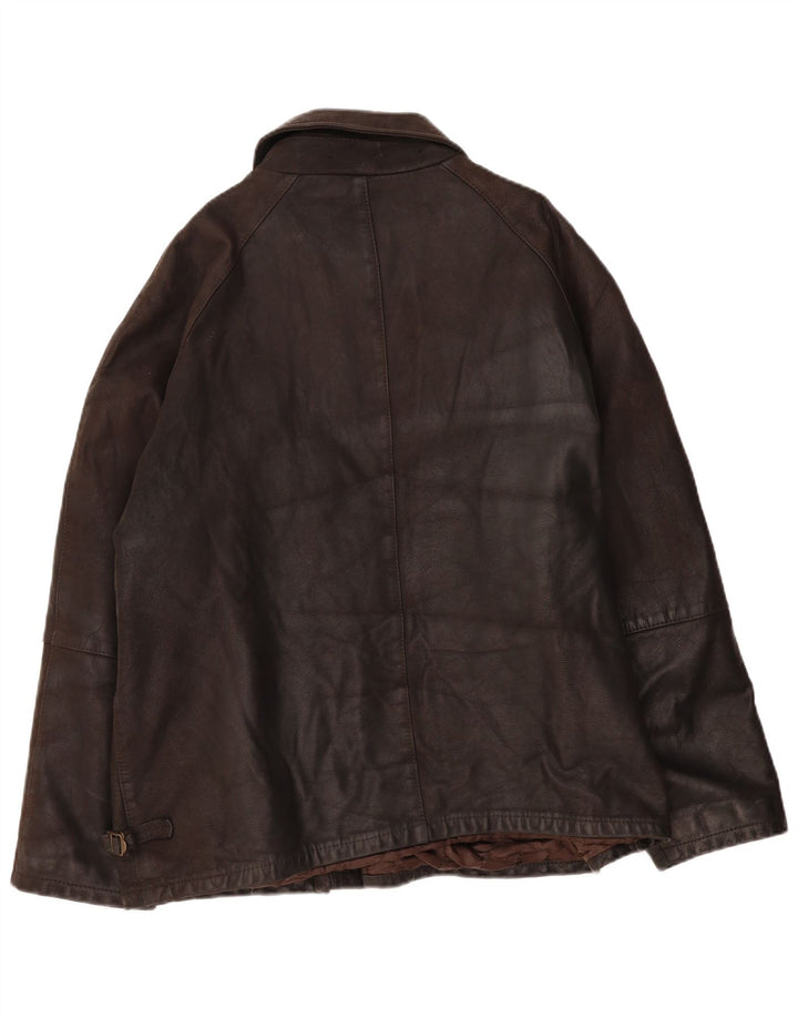 Jaqueta de couro masculina VINTAGE UK 42 XL marrom