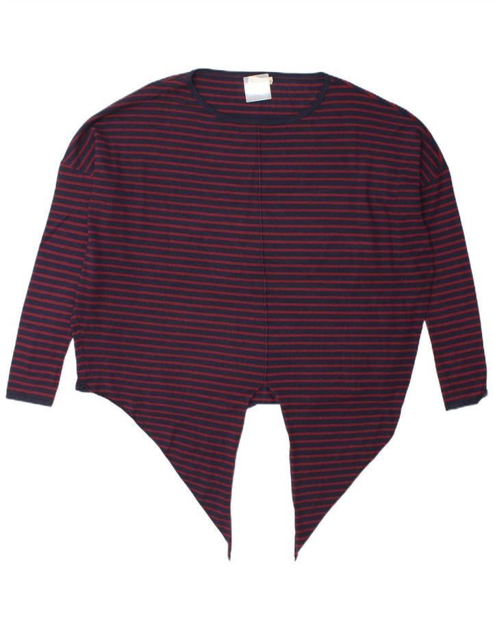 Fase Eight Top feminino oversized manga comprida Reino Unido 16 grande listrado azul marinho