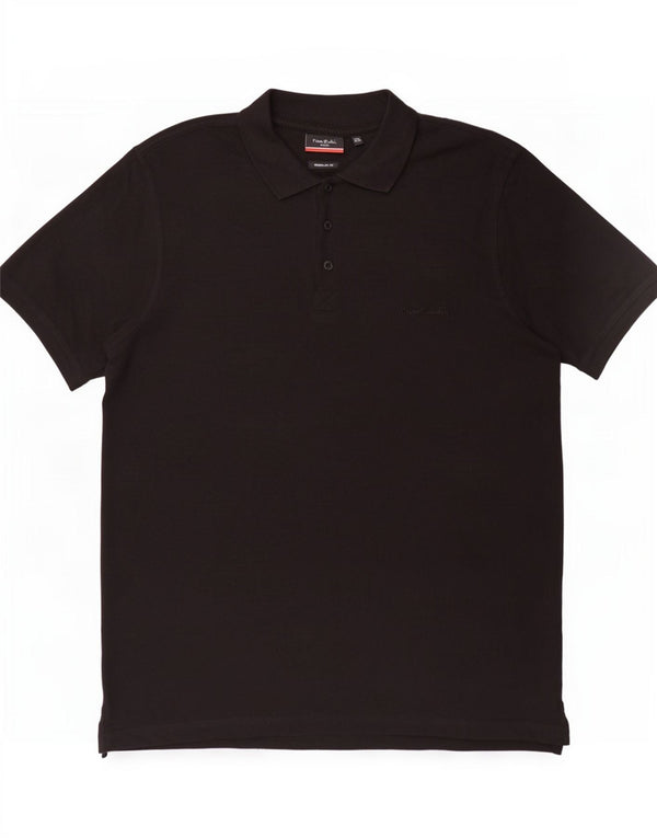 Camisa polo masculina Pierre Cardin Regular Fit 2XL algodão preto