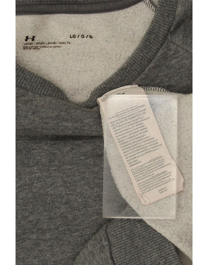UNDER ARMOUR Masculino solto ajuste moletom jumper grande algodão cinza
