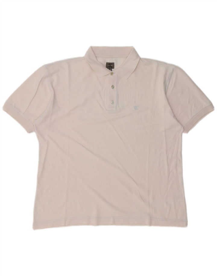 Camisa polo masculina Calvin Klein XL algodão branco