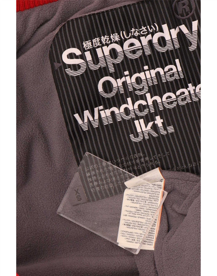Jaqueta corta-vento masculina Superdry com capuz e blusão UK 34 XS poliéster vermelho