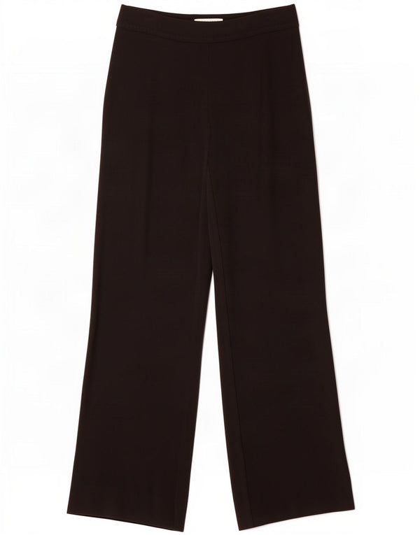 Calça casual feminina Max Mara com perna larga Reino Unido 14 grande W30 L30 acetato preto