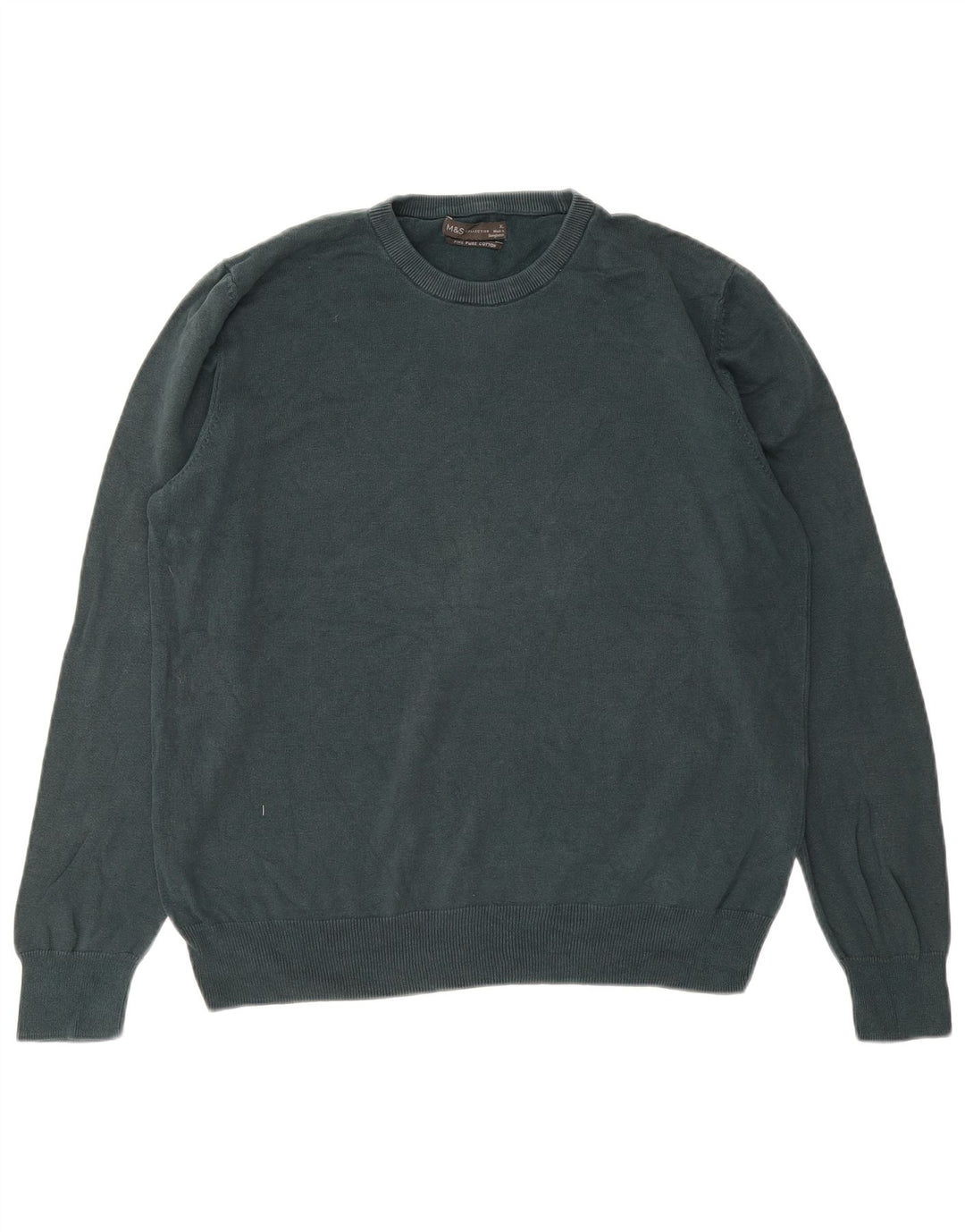 MARKS & SPENCER Suéter masculino com gola redonda XL algodão verde