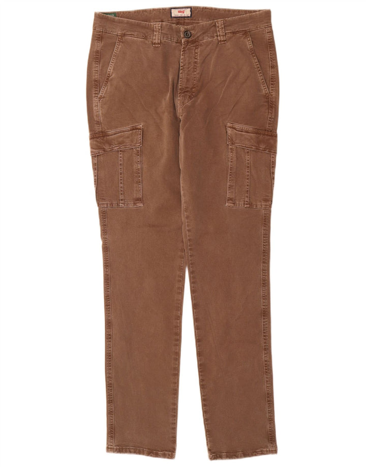 Calça Carrera Masculina Slim Cargo IT 48 Médio W33 L32 Algodão Marrom