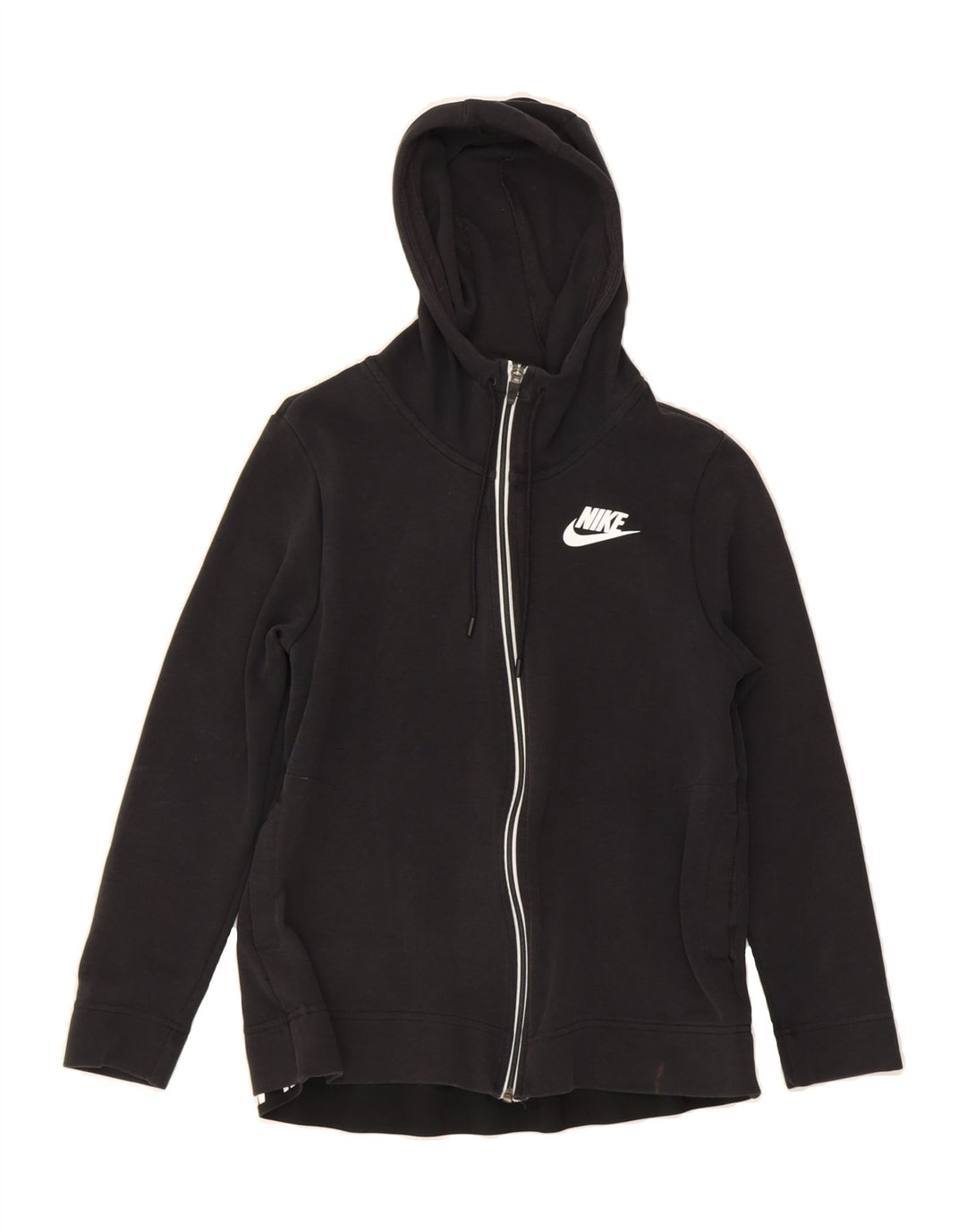 NIKE Womens Zip Hoodie Sweater UK 10 Small Black Cotton Vintage Nike and Second-Hand Nike from Messina Hembry 