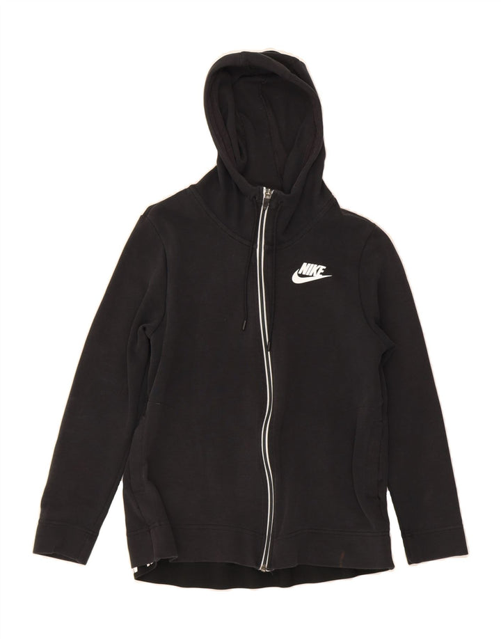 NIKE Womens Zip Hoodie Sweater UK 10 Small Black Cotton Vintage Nike and Second-Hand Nike from Messina Hembry 