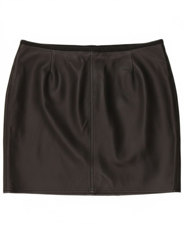 Saia reta feminina vintage cintura baixa W32 grande preta