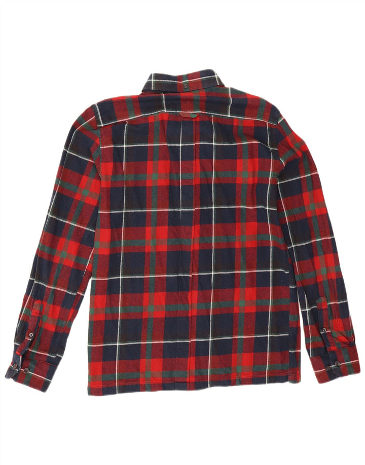 Camisa masculina de flanela Ben Sherman pequena algodão xadrez azul marinho