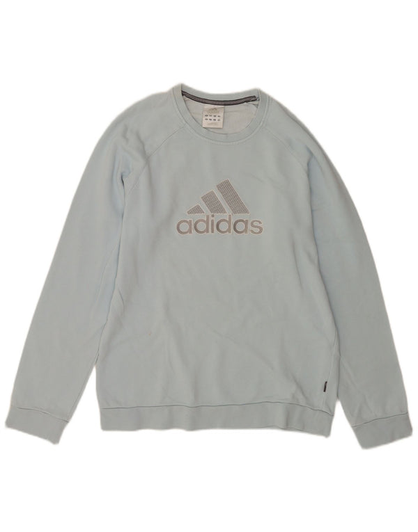 Adidas Mens Graphic Moletom Jumper Pequeno Azul Algodão