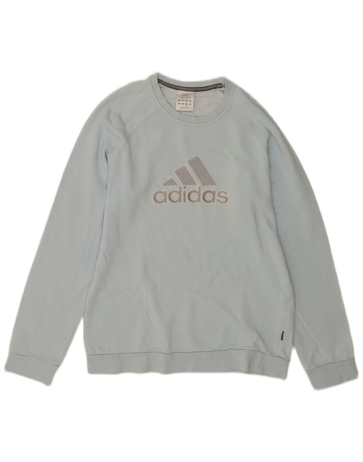 Adidas Mens Graphic Moletom Jumper Pequeno Azul Algodão