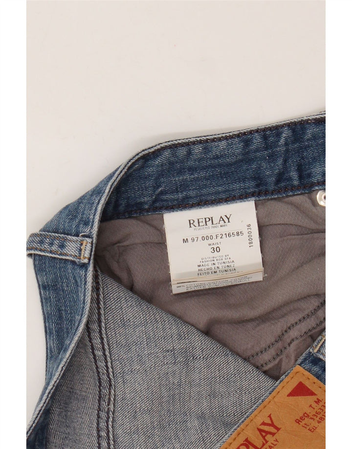 Shorts jeans masculino Replay W30 algodão azul médio