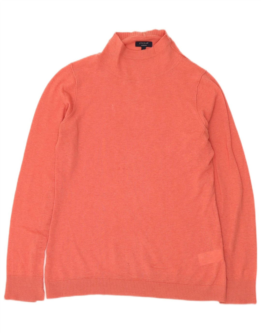 Suéter feminino JIGSAW com gola tartaruga Reino Unido 12 caxemira rosa médio