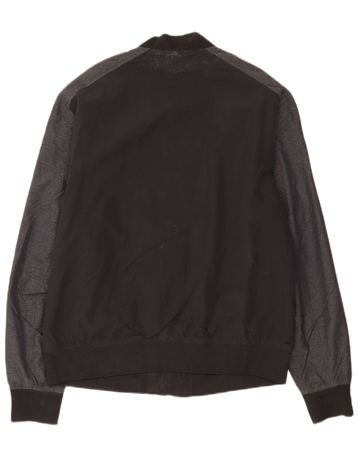 Jaqueta bomber masculina MARKS & SPENCER UK 40 grande preto colorblock poliamida