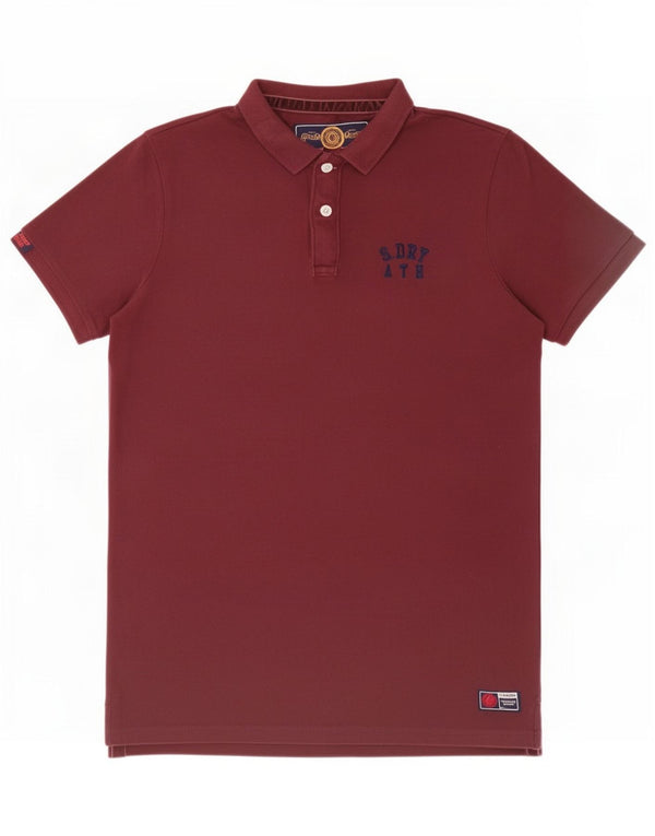 Camisa polo masculina Superdry grande algodão Borgonha