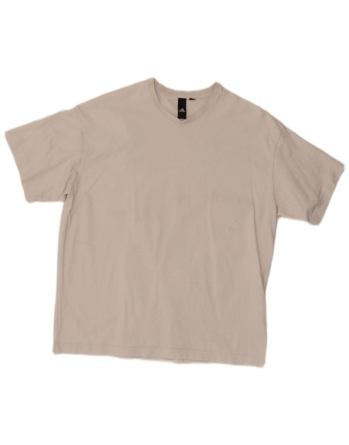 Adidas Mens Graphic T-Shirt Top Grande Algodão Branco
