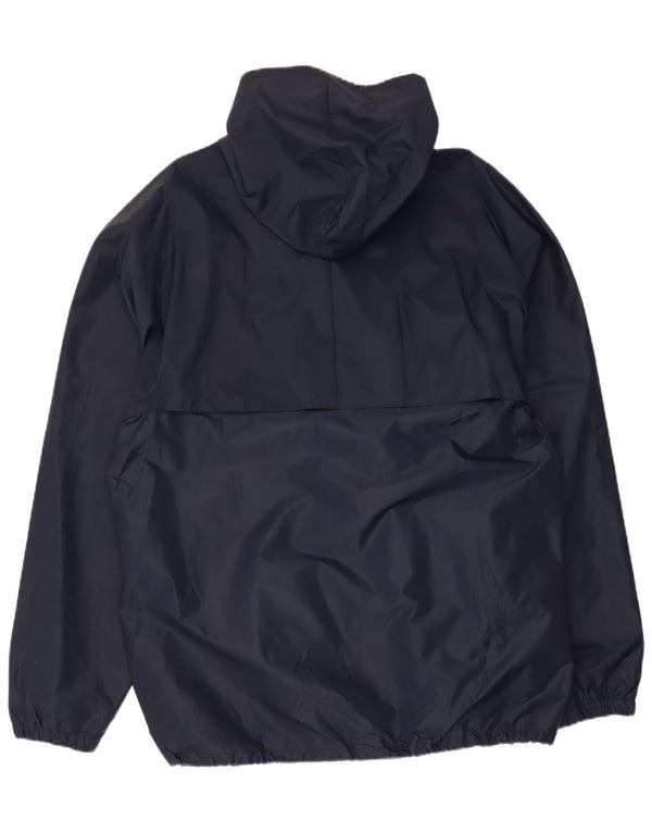 Jaqueta de chuva masculina com capuz K-Way UK 40 grande azul marinho