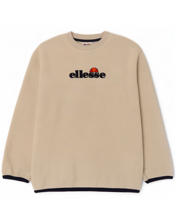 Ellesse Mens Graphic Fleece Jumper Pequeno Poliéster Bege
