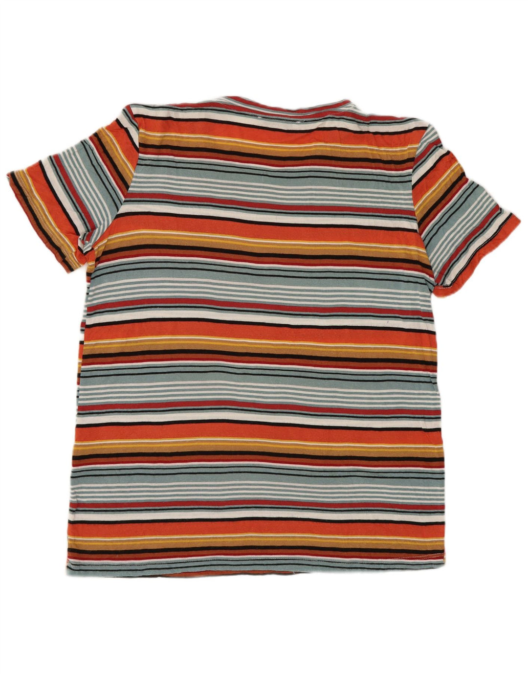 Camiseta feminina Zara UK 12 média listrada multicolorida viscose