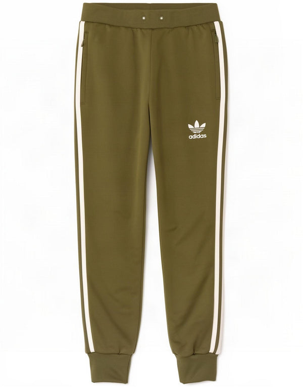 Calça de treino feminina Adidas Joggers UK 10 pequeno cáqui poliéster