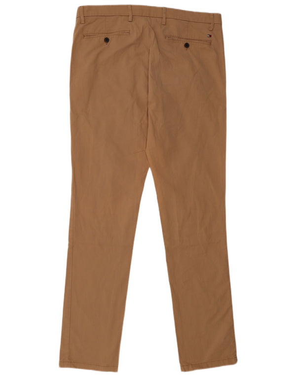 Tommy Hilfiger Mens Slim Fit Chino Calças W36 L34 Algodão Bege