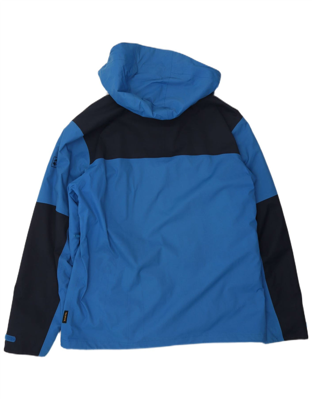 Jaqueta de chuva masculina Jack Wolfskin com capuz Reino Unido 40 grande azul poliamida