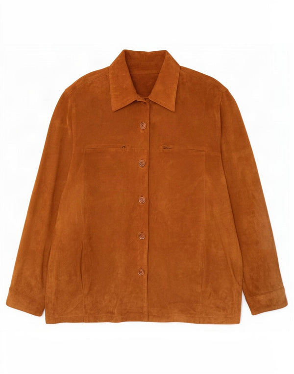 Jaqueta feminina vintage de camurça IT 50 XL couro bege
