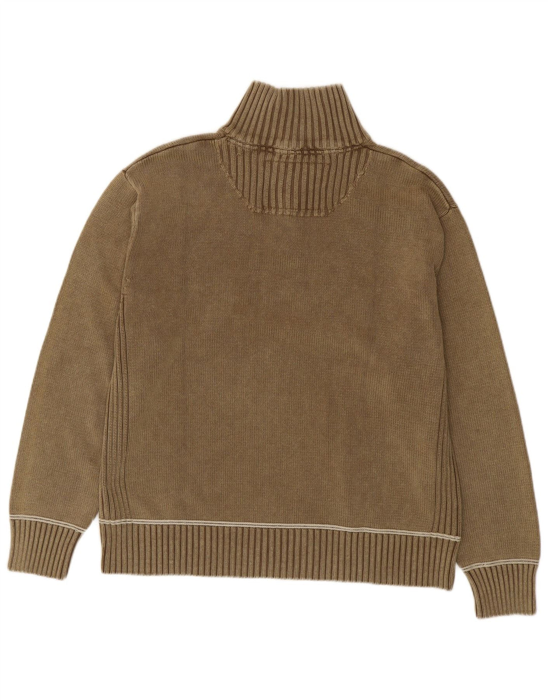 Suéter masculino Camp David com zíper e gola em algodão marrom 2XL