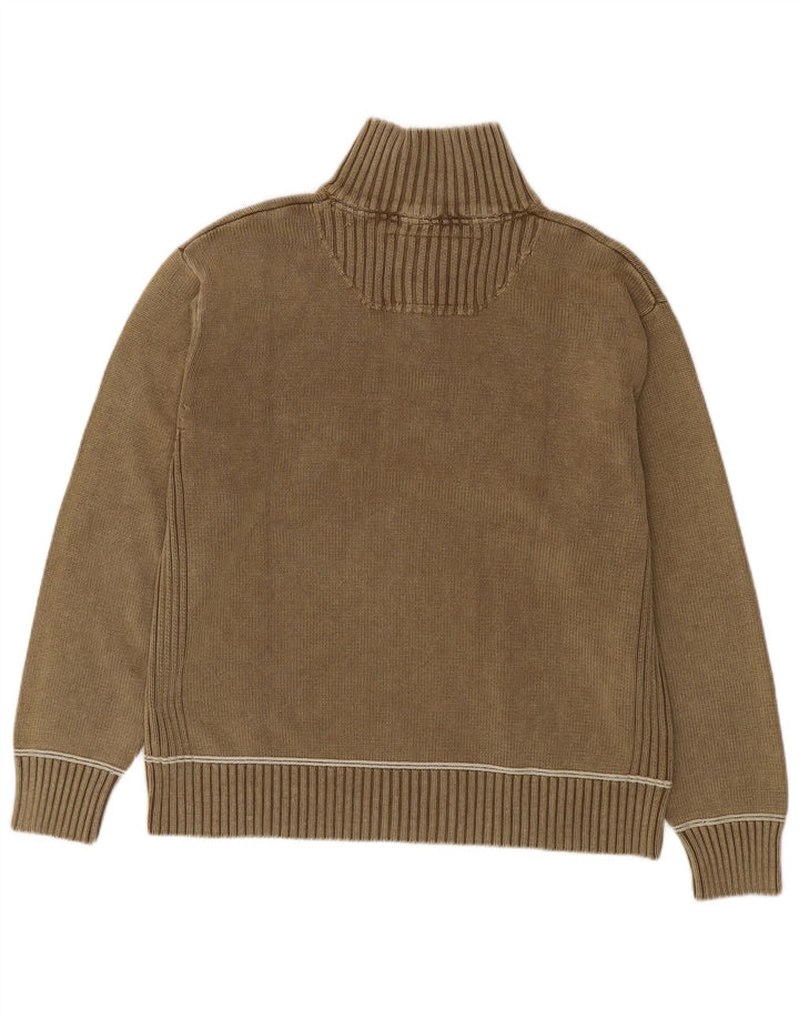 Suéter masculino Camp David com zíper e gola em algodão marrom 2XL
