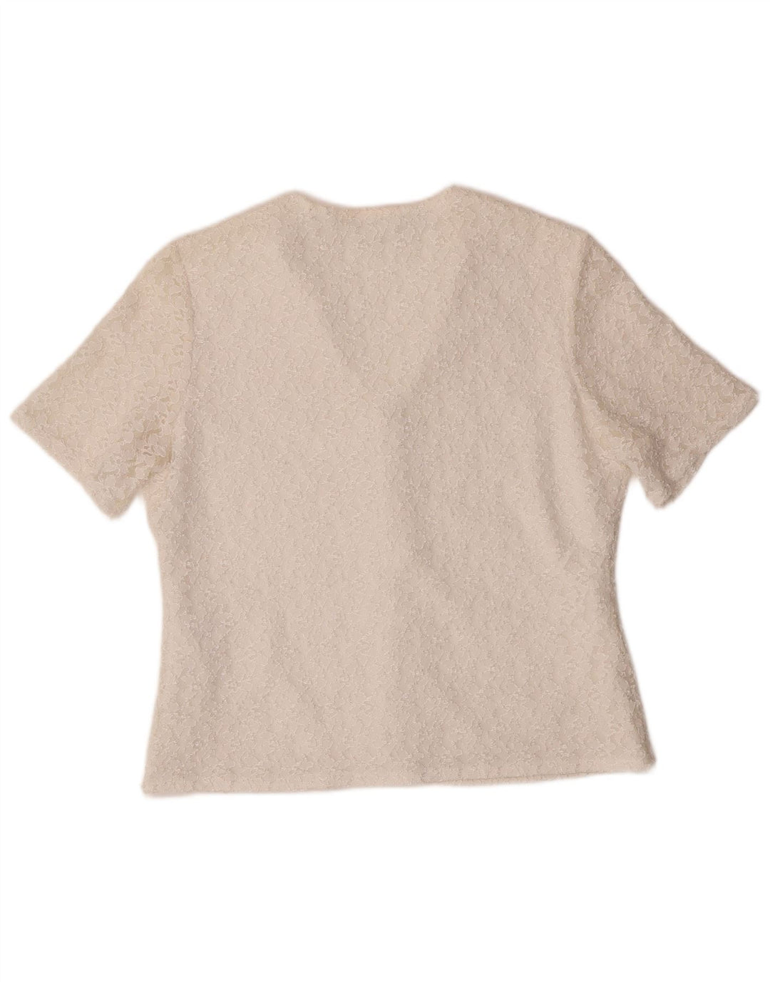 Blusa feminina vintage manga curta IT 42 médio off white poliamida