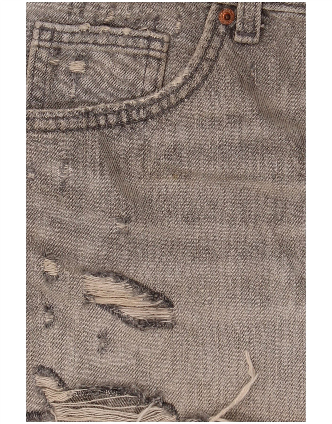 Calça feminina jeans desgastada Zara EU 40 médio W30 algodão cinza