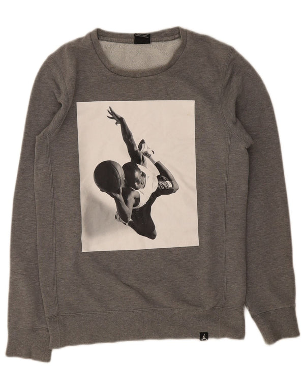 Nike Mens Graphic Moletom Jumper XS Cinza Algodão