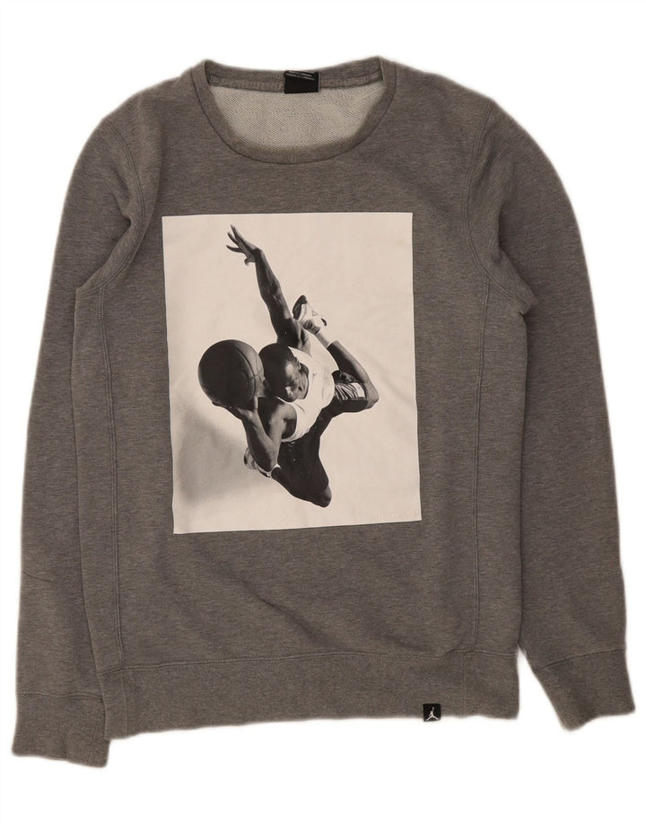 Nike Mens Graphic Moletom Jumper XS Cinza Algodão