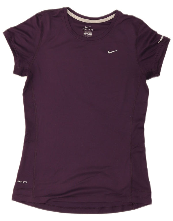 Camiseta feminina Nike Dri Fit Top UK 8 pequena roxa poliéster