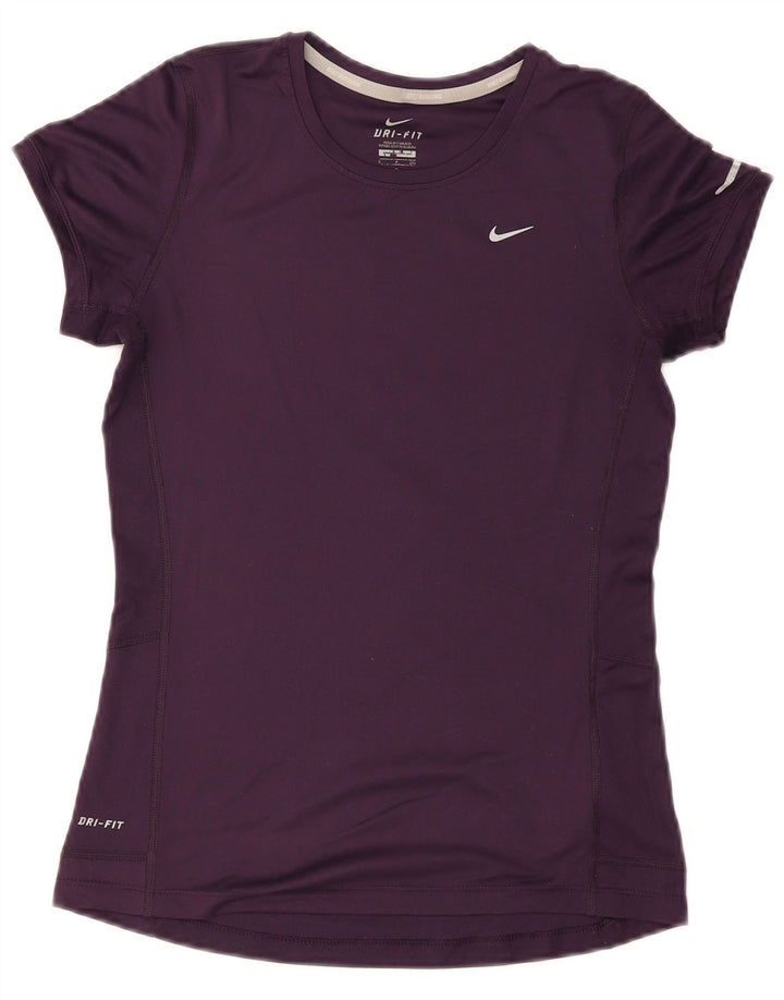 Camiseta feminina Nike Dri Fit Top UK 8 pequena roxa poliéster