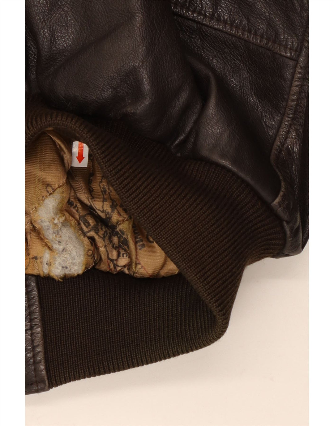 Jaqueta de couro militar masculina vintage IT 54 2XL marrom