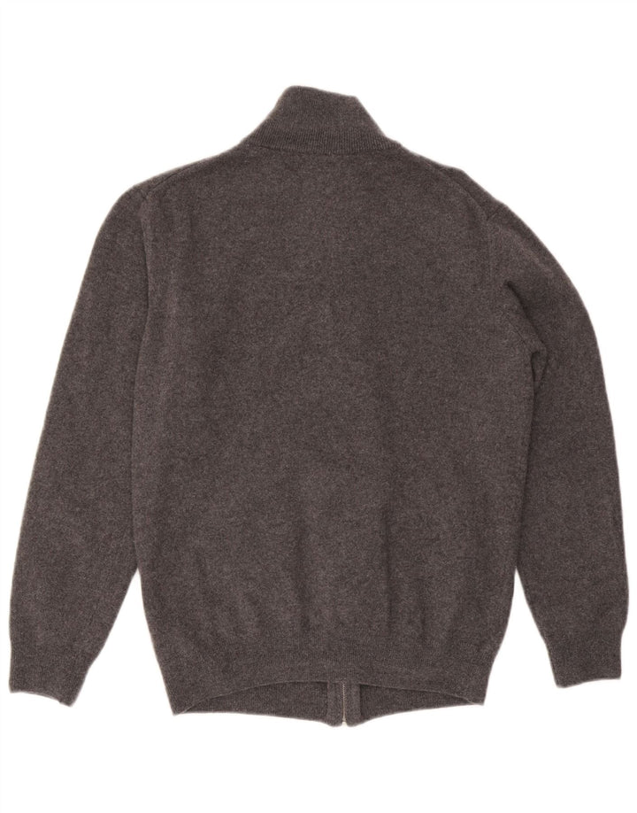 Suéter cardigã masculino Gant grande lã cinza