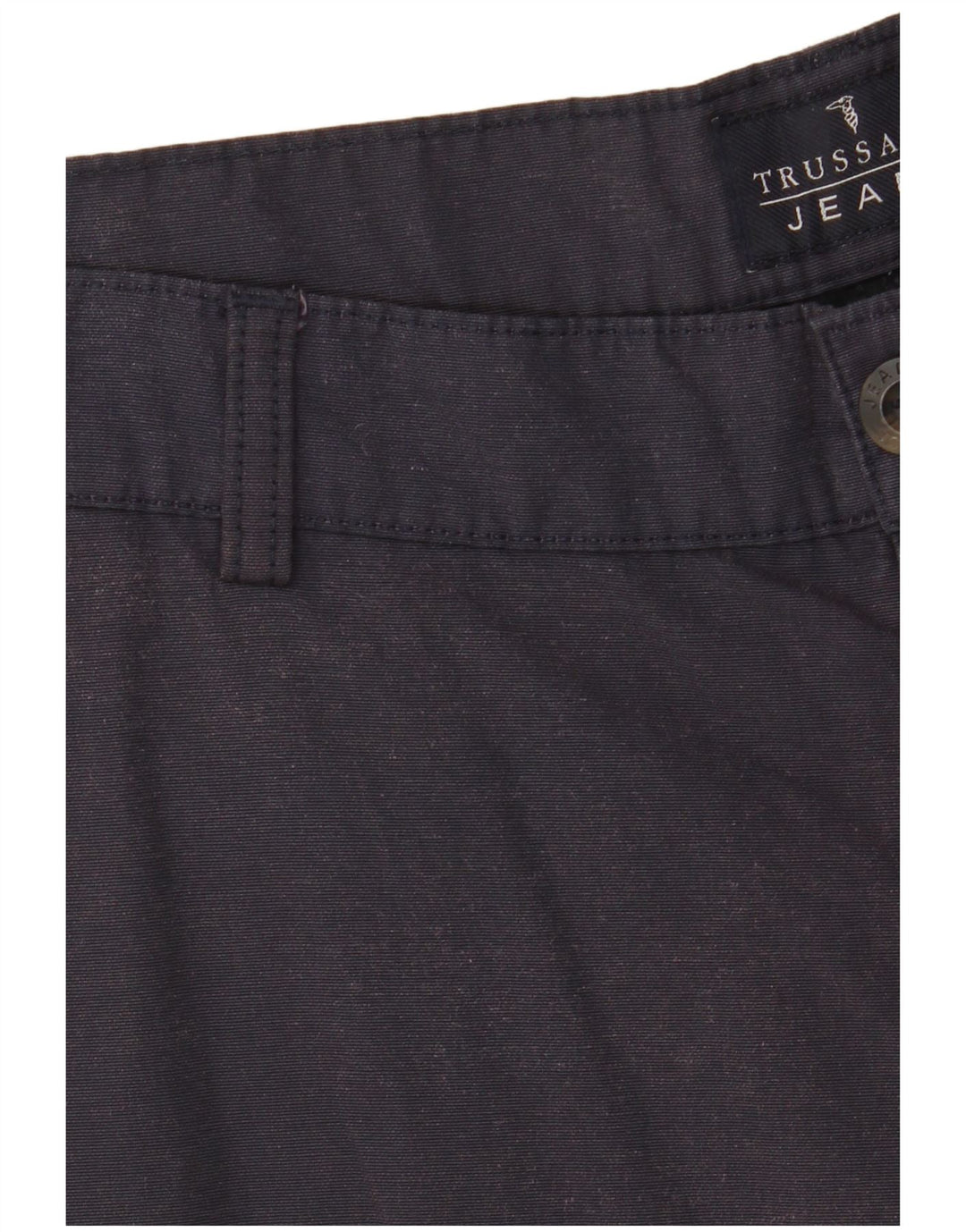 Calça chino reta masculina TRUSSARDI IT 52 XL W36 L34 algodão azul marinho