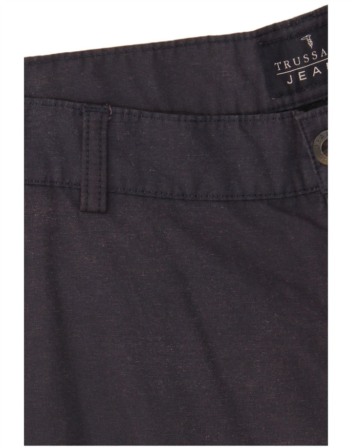 Calça chino reta masculina TRUSSARDI IT 52 XL W36 L34 algodão azul marinho