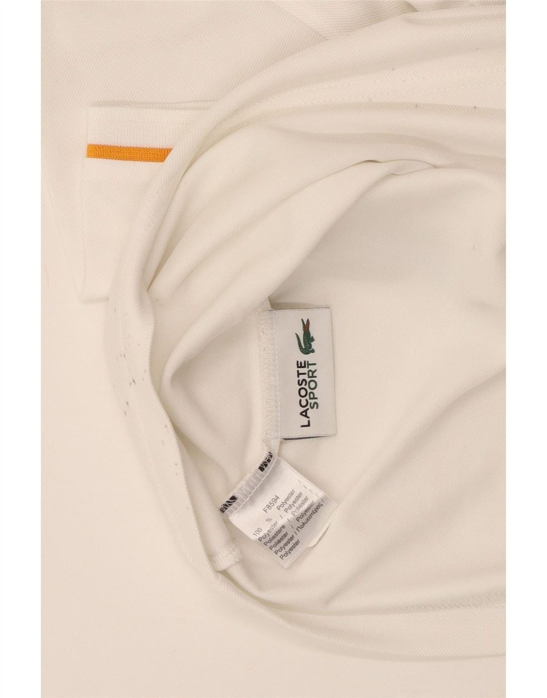 Camisa polo masculina LACOSTE poliéster branco médio