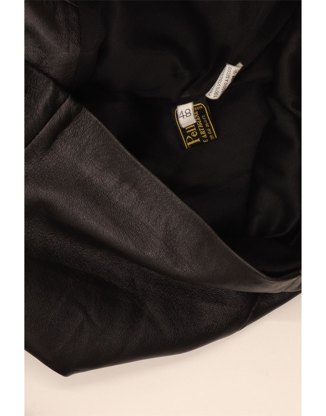 Jaqueta blazer de couro vintage feminina com 3 botões IT 48 XL couro preto
