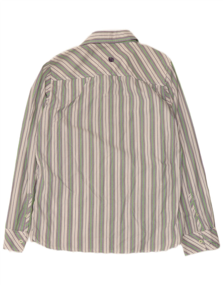 Camisa masculina Fat Face média listrada multicolorida de algodão