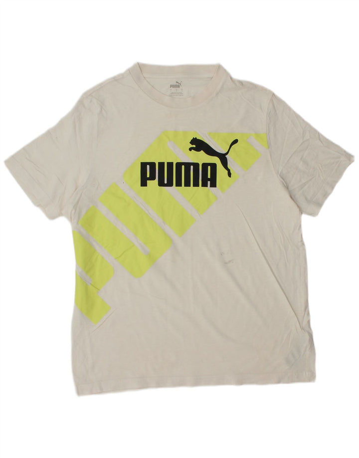 Camiseta gráfica masculina PUMA grande branca