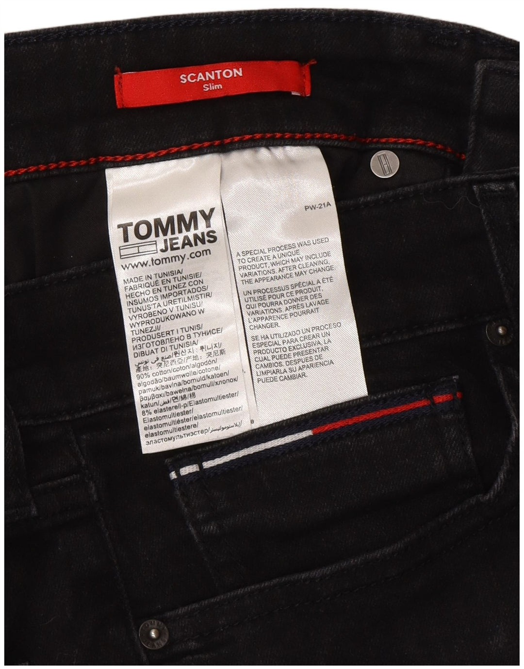 Tommy Hilfiger Masculino Scanton Slim Jeans W32 L32 Cinza Algodão