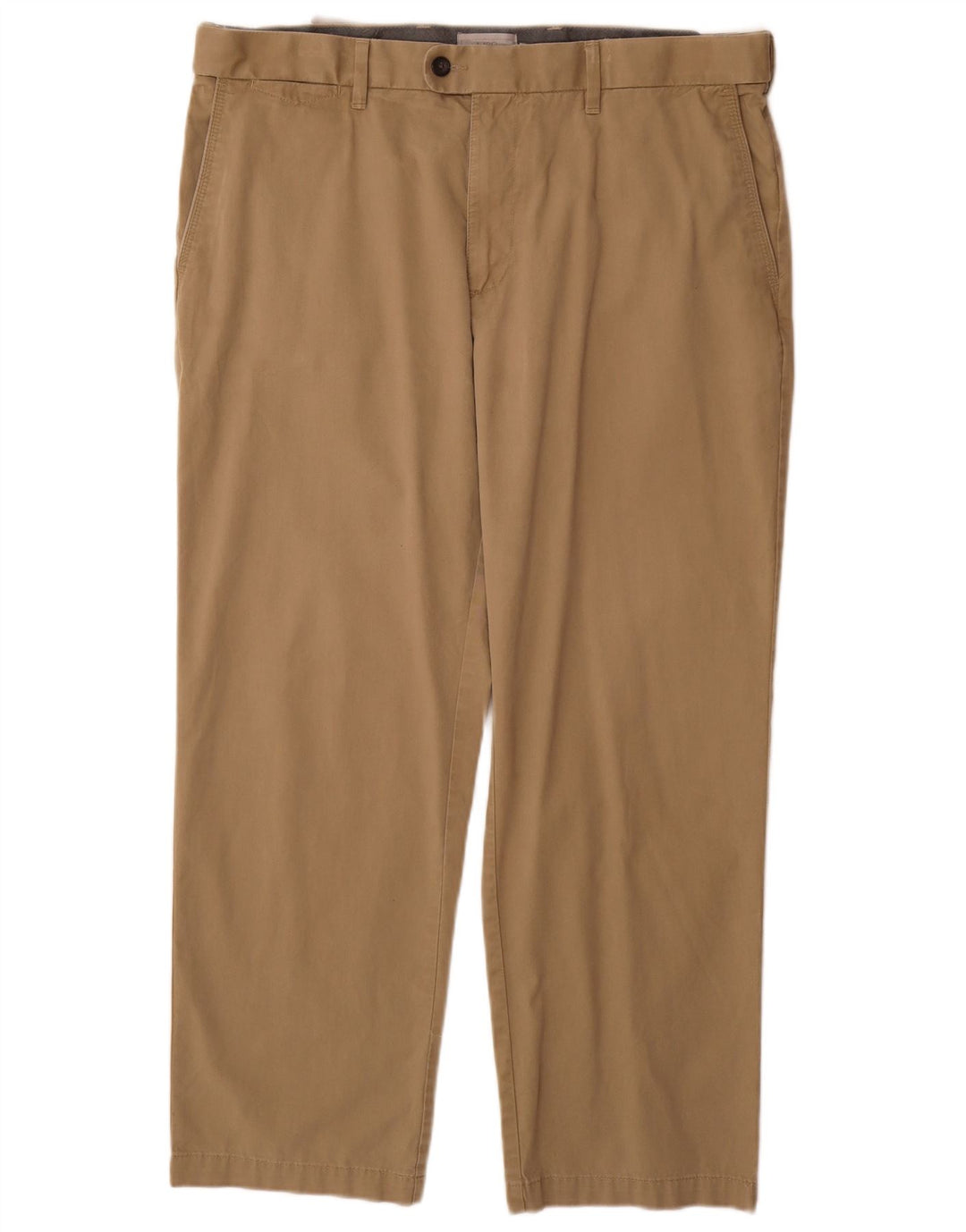 Calça masculina de ajuste regular Marks & Spencer W38 L29 algodão bege