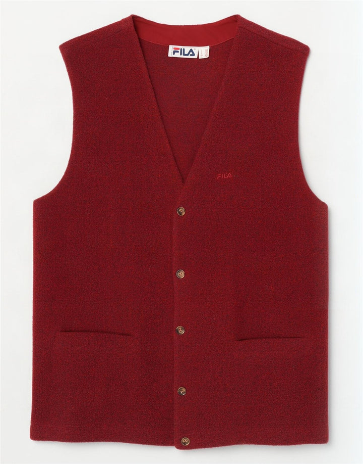 Colete masculino Fila Knit médio marrom lã manchada