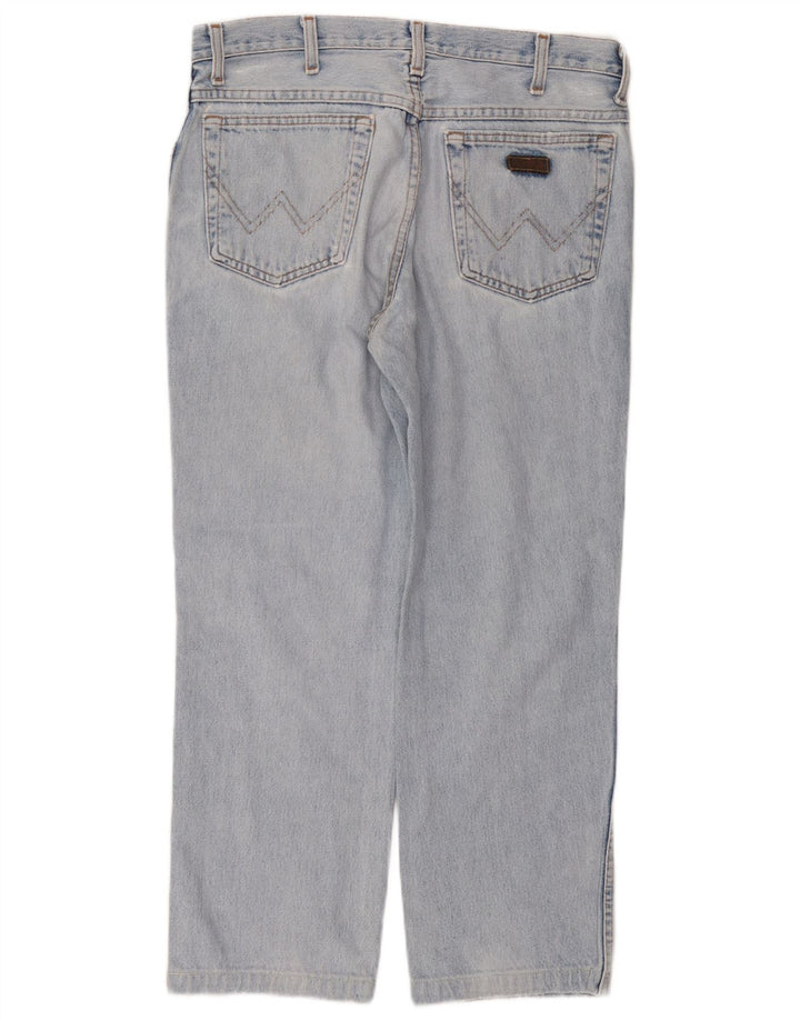 Wrangler Mens Straight Jeans W34 L30 Azul Algodão