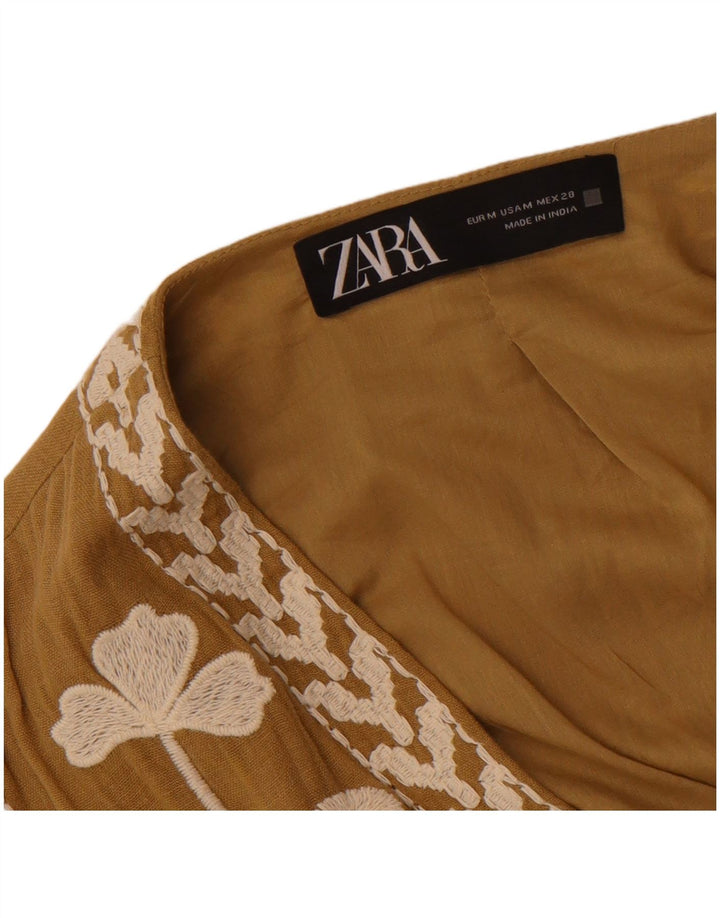 Colete feminino Zara UK 12 médio bege floral