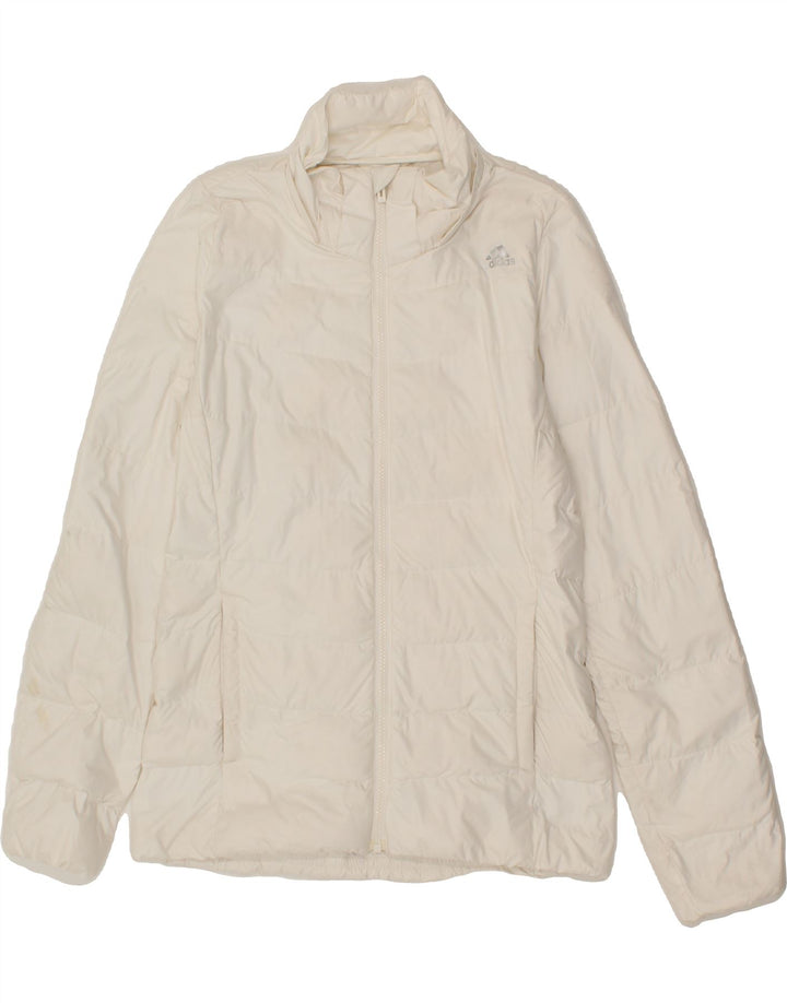 ADIDAS Womens Padded Jacket UK 10 Small White Polyester Vintage Adidas and Second-Hand Adidas from Messina Hembry 